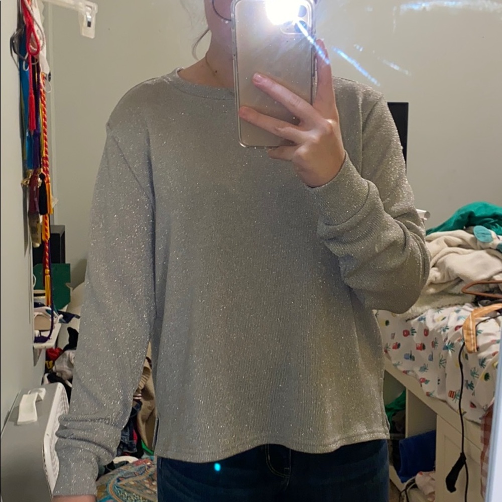 H&M sparkly silver sweater